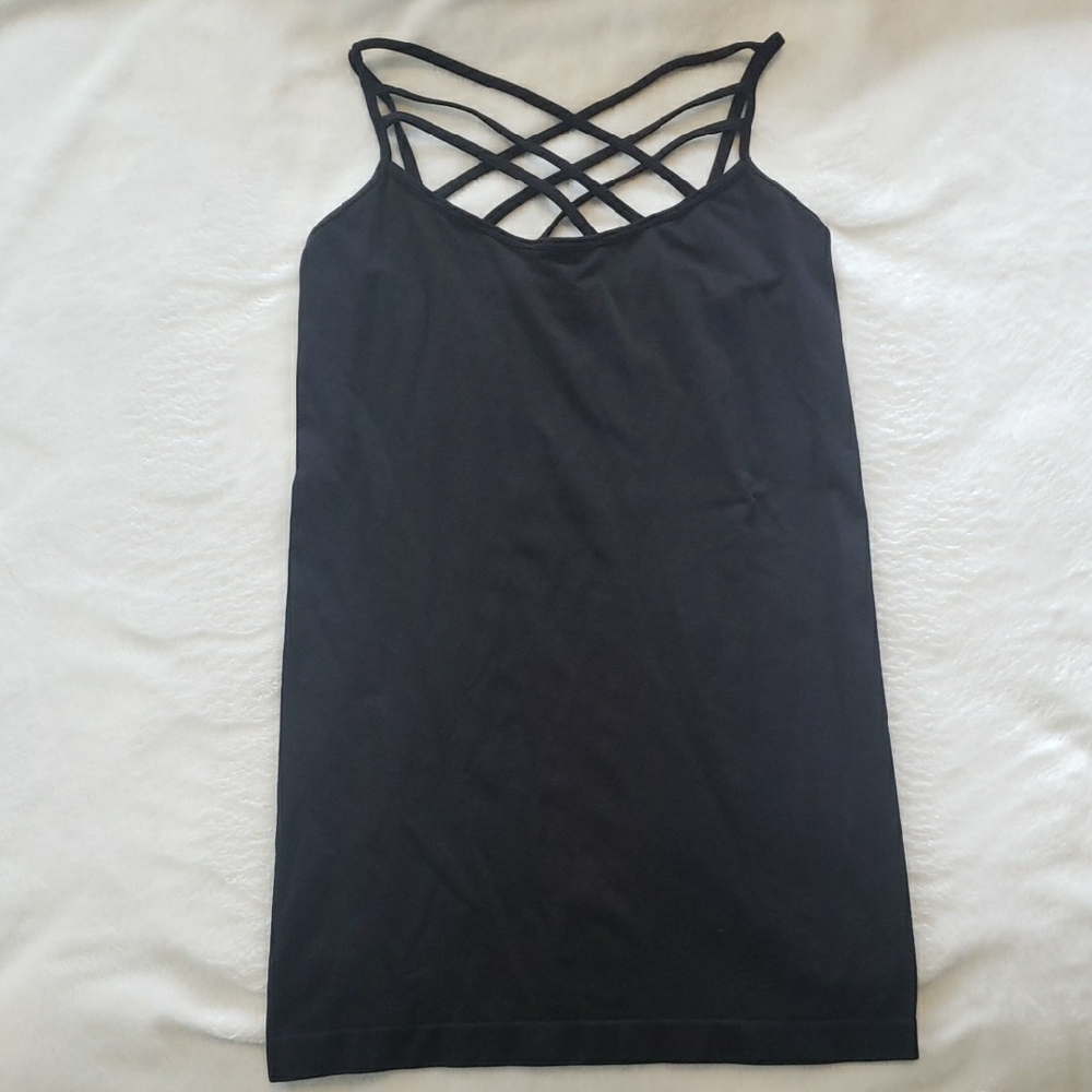 Women's Black Caged Tank Top